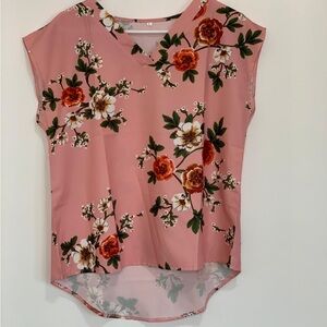 Floral Print V Neck Blouse